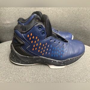 Blue and Orange Basketball Shoes, Size 5